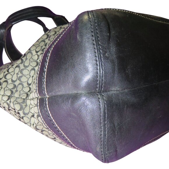 Coach 2008 Y2K Soho Black & Gray Jacquard Signature Satchel Tote Bag F10928 - Picture 8 of 12